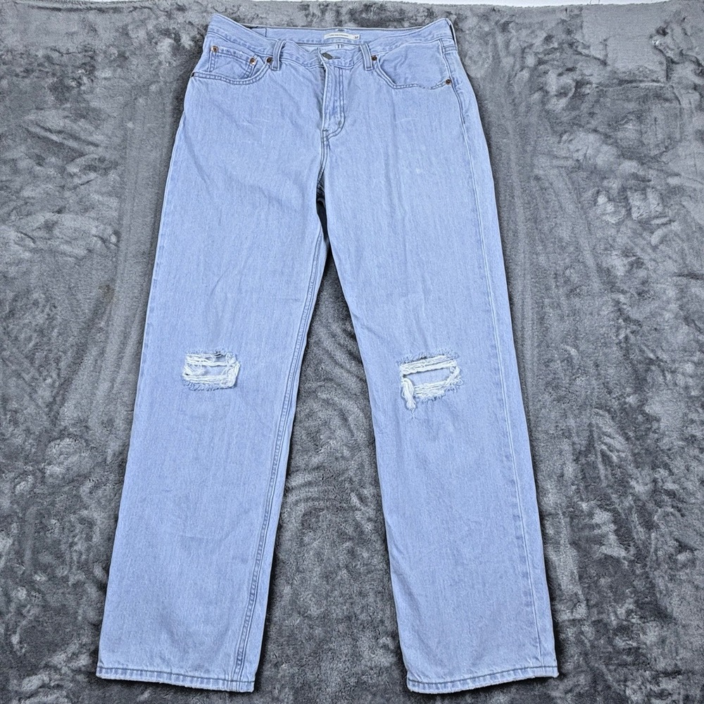 Levis Womens Jeans Low Pro Straight Distressed High Rise Y2K Light Wash Size 32 - Picture 15 of 16